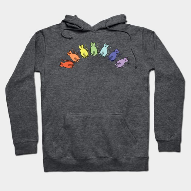 Pale Cats Rainbow Hoodie by ellenhenryart